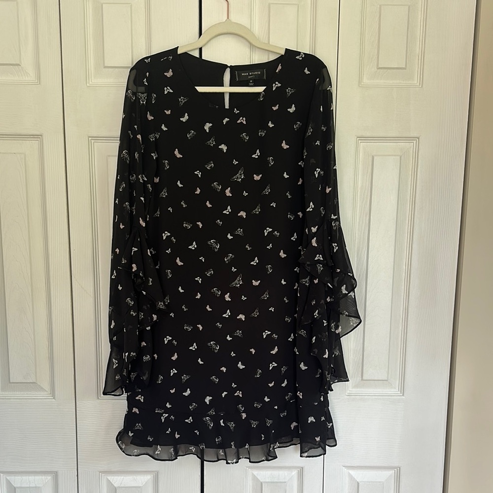 Max Studio Black Chiffon Dress